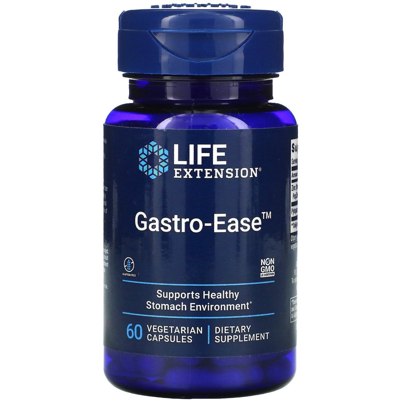 Відновлення мікрофлори шлунка, Gastro-Ease, Life Extension, 60 капсул BX414, фото 1