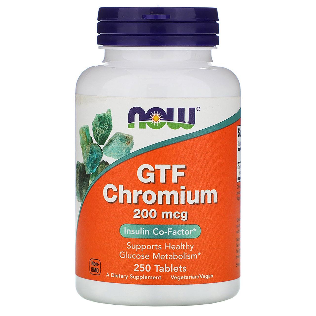 Хром Now Foods (GTF Chromium) 200 мкг 250 таблеток BX686, фото 1