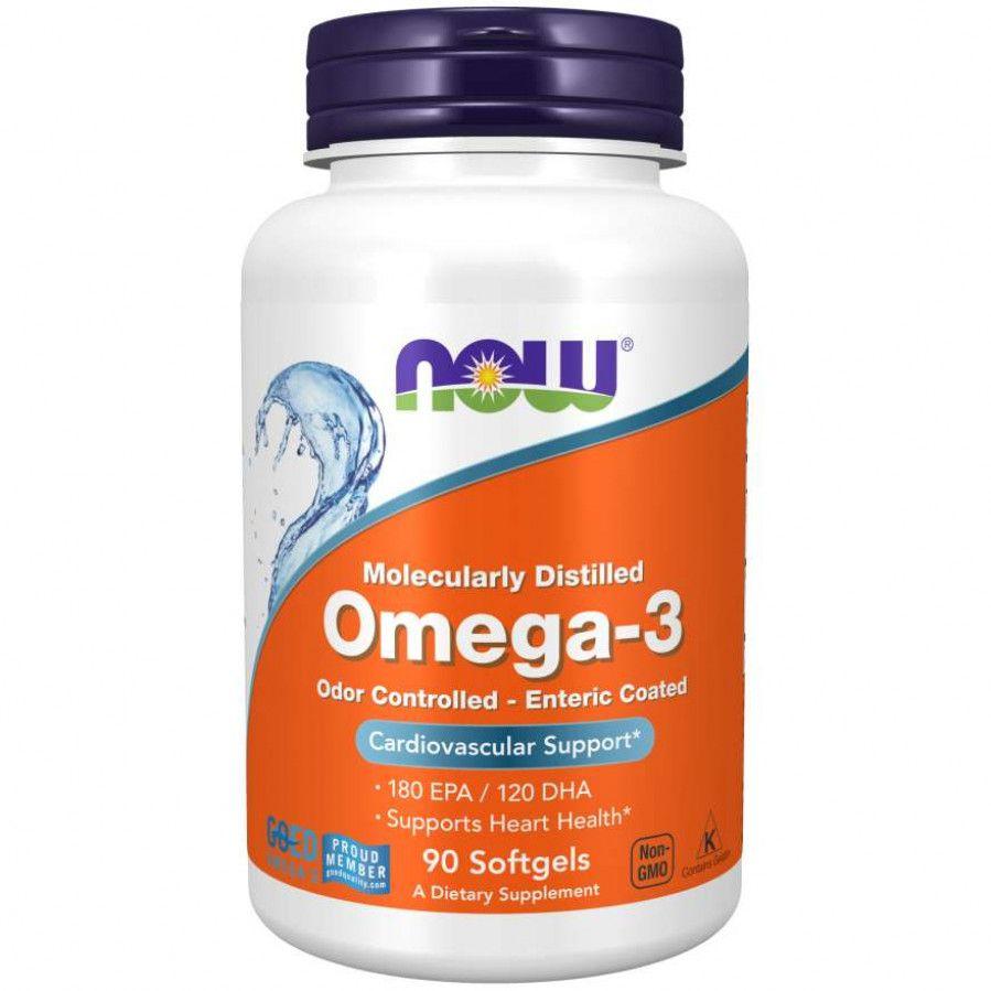 Омега-3 Now Foods (Omega-3) 90 м'яких капсул BX998, фото 1