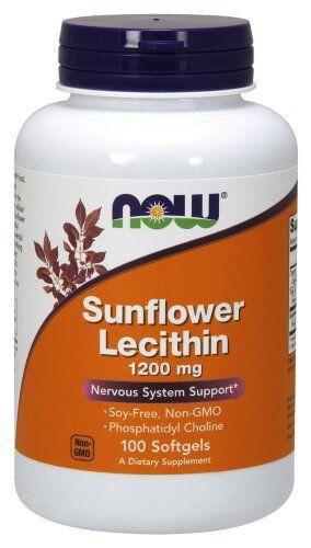 Лецитин Now Foods (Sunflower Lecithin) 1200 мг 100 капсул BX422, фото 1