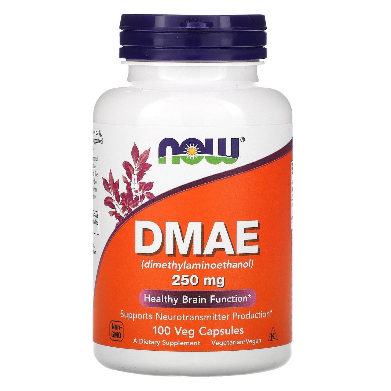 ДМАЕ Now Foods (DMAE) 250 мг 100 рослинних капсул BX227