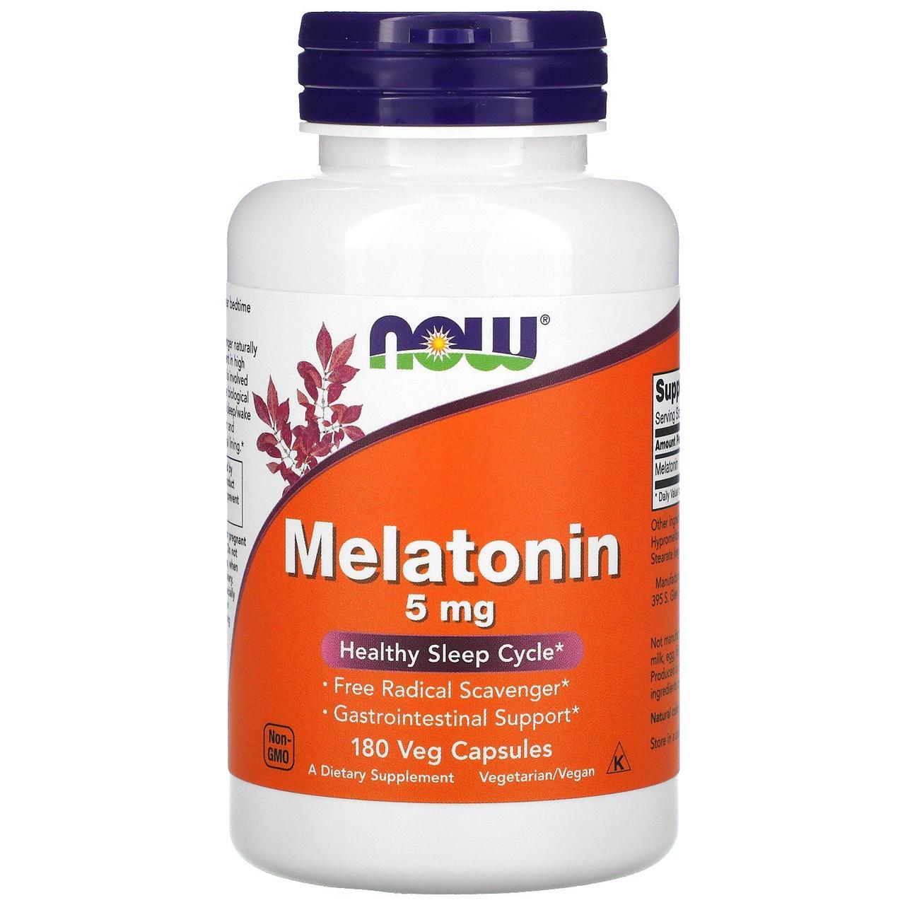 Мелатонін Now Foods (Melatonin) 5 мг 180 капсул BX015