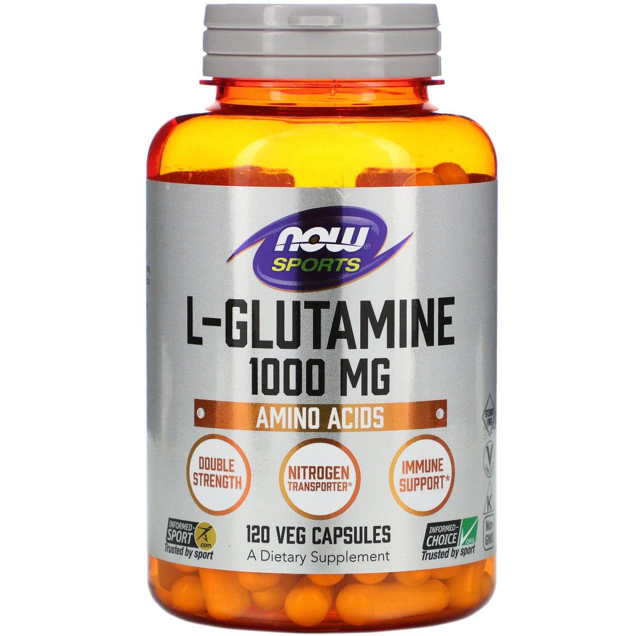 Глютамін Now Foods (L-Glutamine) 1000 мг 120 капсул BX417
