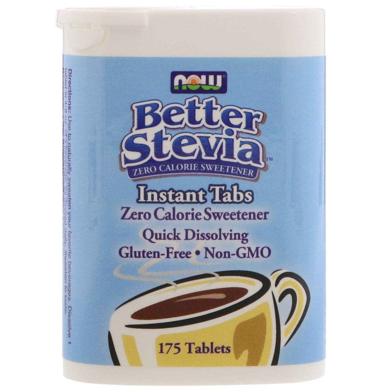 Стевія підсолоджувач Now Foods (Better Stevia Instant Tabs) 175 таблеток BX669