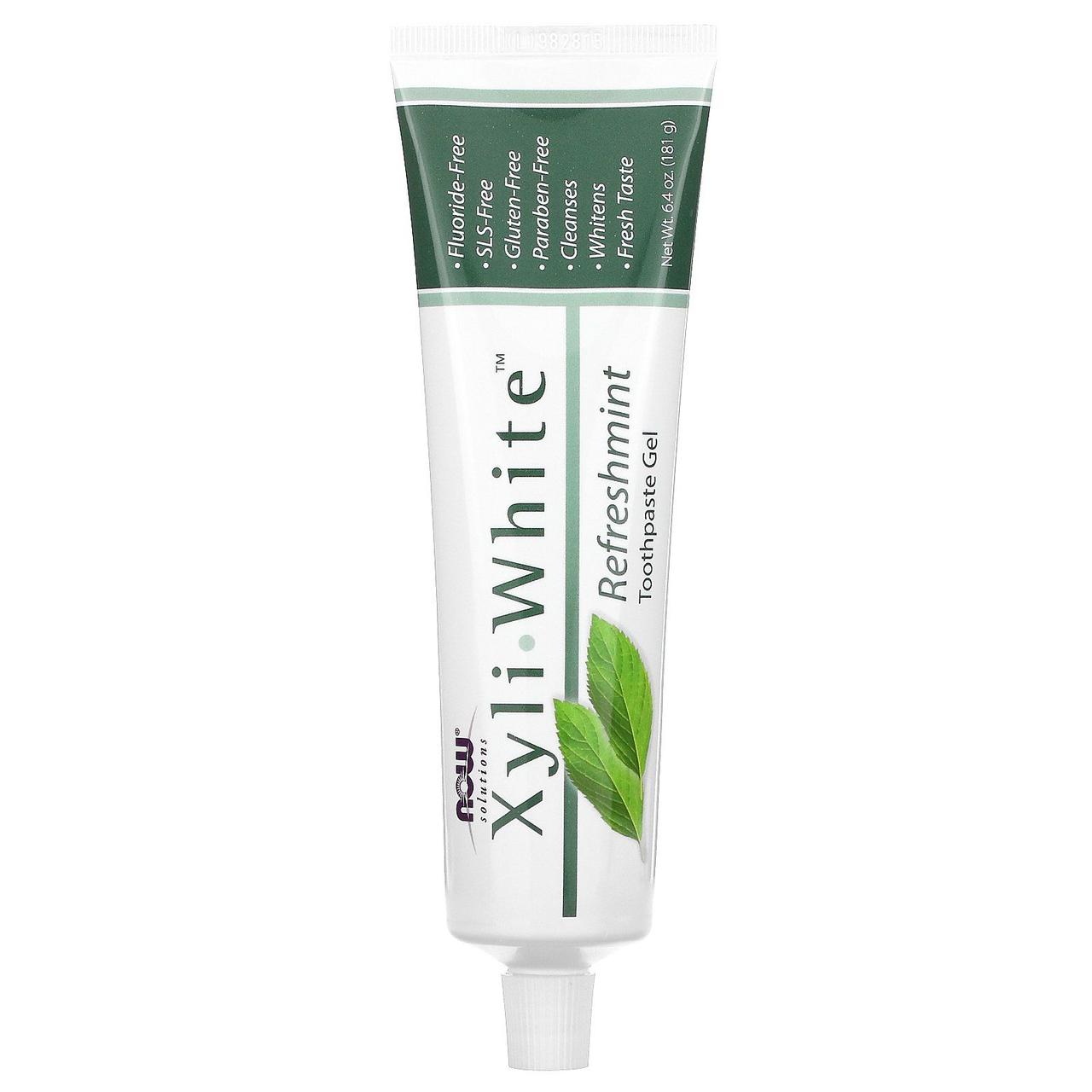 Зубна паста-гель із м'ятою Now Foods (Refreshmint Toothpaste Gel) 181 г BX062, фото 1
