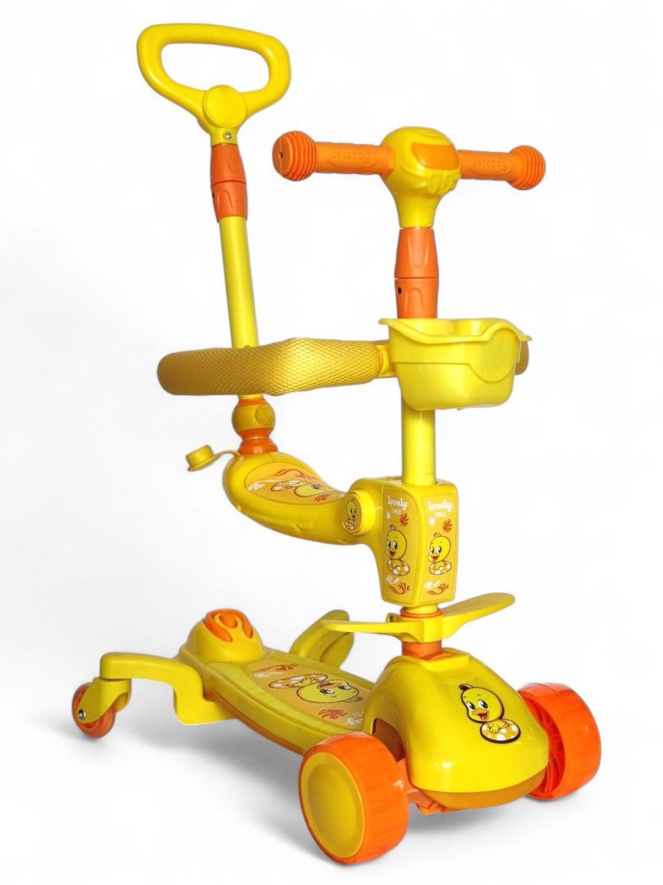 Дитячий складаний самокат-біговел світна музична платформа, фото 1