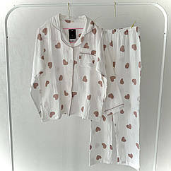 Жіноча бавовняна піжама №1317 Leiccina Білий