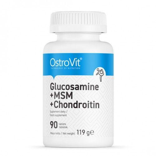 Глюкозамін + МСМ + Хондроїтин OstroVit (GLUCOSAMINE + MSM + CHONDROITIN) 90 таблеток BX650, фото 1