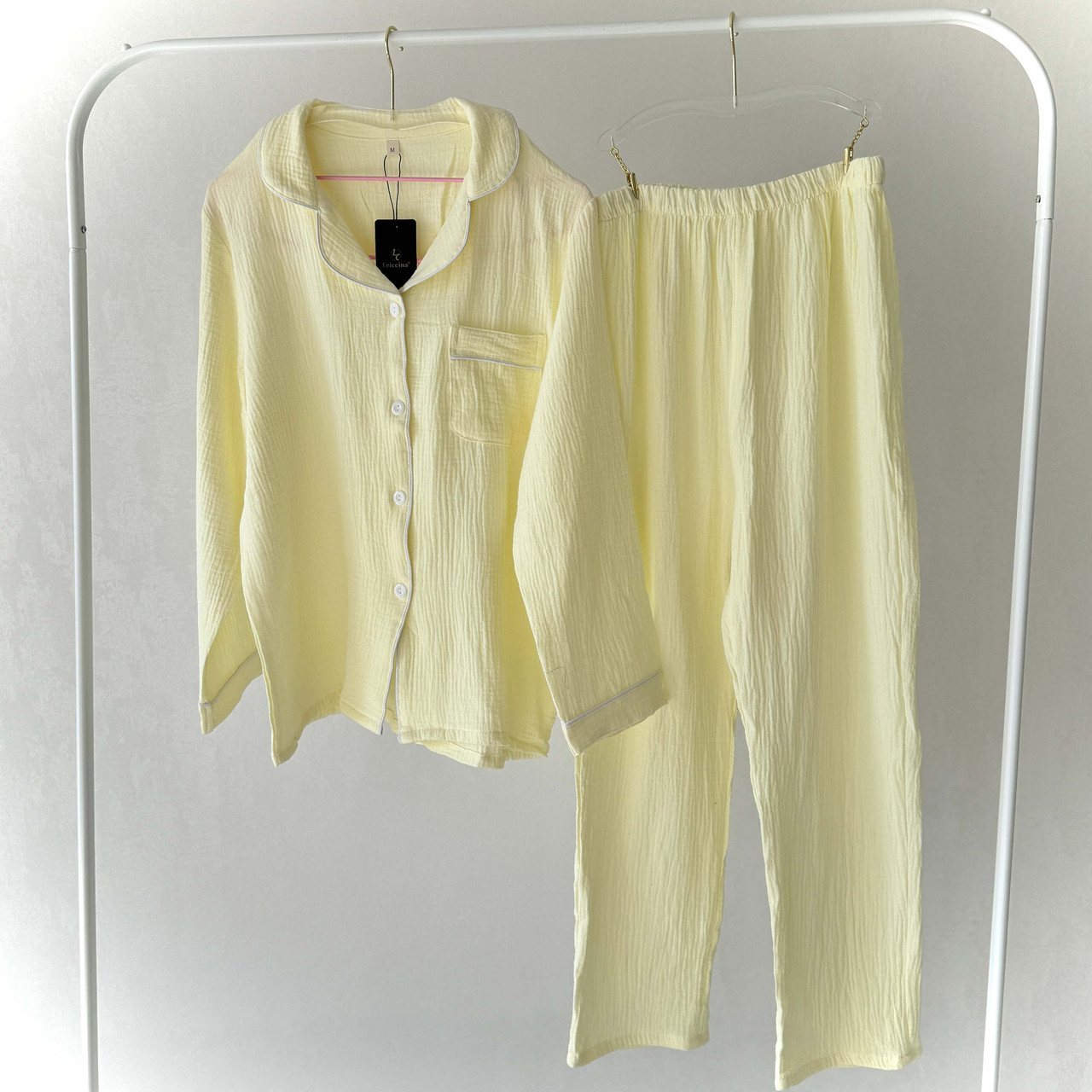 Жіноча бавовняна піжама №1319 Leiccina Жовтий, фото 1
