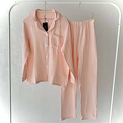 Жіноча бавовняна піжама №1319 Leiccina Пудра