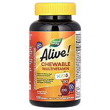 Мультивітаміни для дітей Nature's Way Alive! Kids Chewable Multi-Vitamin 120 Tabs (Orange + Berry), фото 4