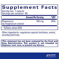 Магній Цитрат Pure Encapsulations (Magnesium Citrate) 150 мг 90 капсул BX500, фото 3
