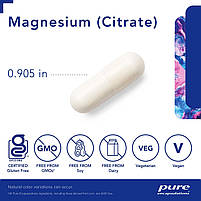 Магній Цитрат Pure Encapsulations (Magnesium Citrate) 150 мг 90 капсул BX500, фото 4