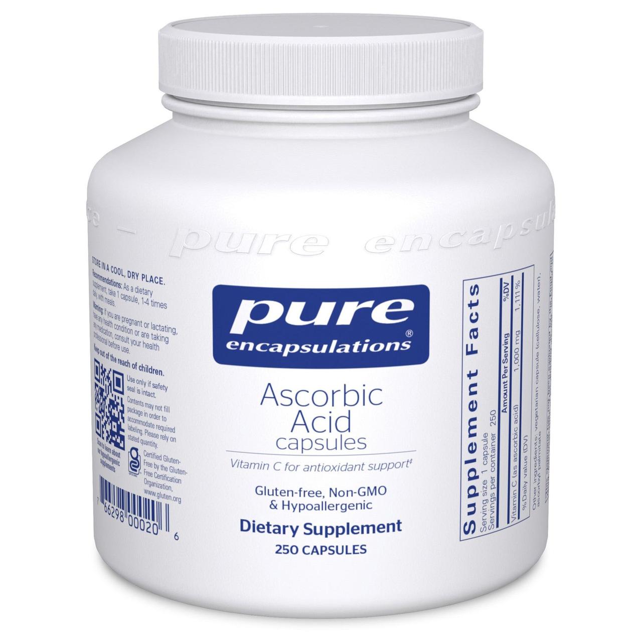 Аскорбінова кислота Pure Encapsulations (Ascorbic Acid) 250 капсул BX588
