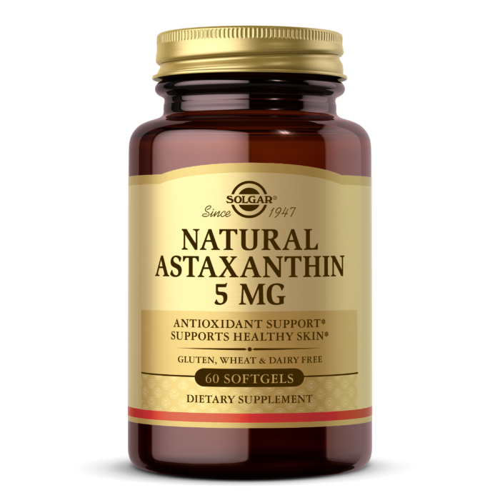 Натуральний астаксантин Solgar (Natural Astaxanthin) 5 мг 60 м'яких таблеток BX617