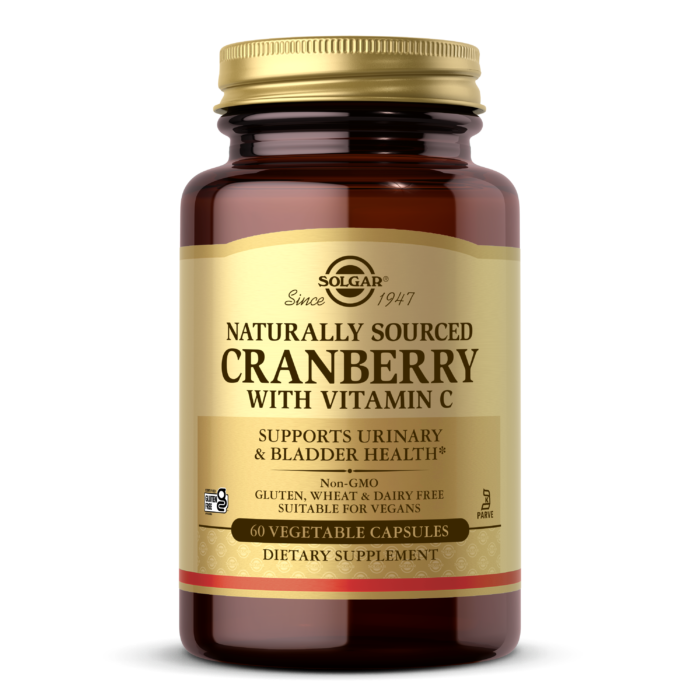 Натуральна журавлина з вітаміном C Solgar (Natural Cranberry With Vitamin C) 60 вегетаріанських капсул BX541