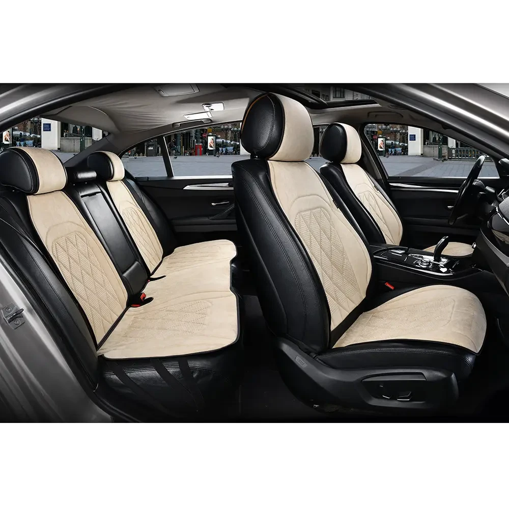 Накидки на сидіння алькантара Бежеві Повний комплект Elegant 700 714
