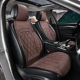 Накидки на сидіння алькантара Коричневі Повний комплект Elegant 700 715, фото 3