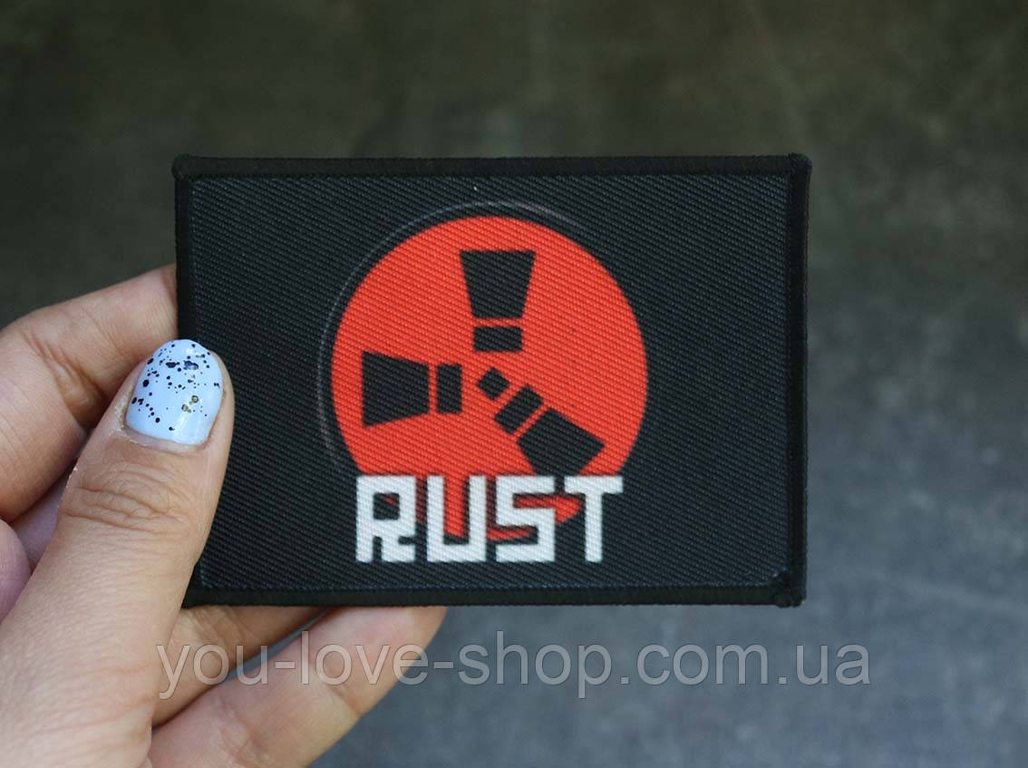Нашивка Rust "Логотип на чорному тлі" Раст