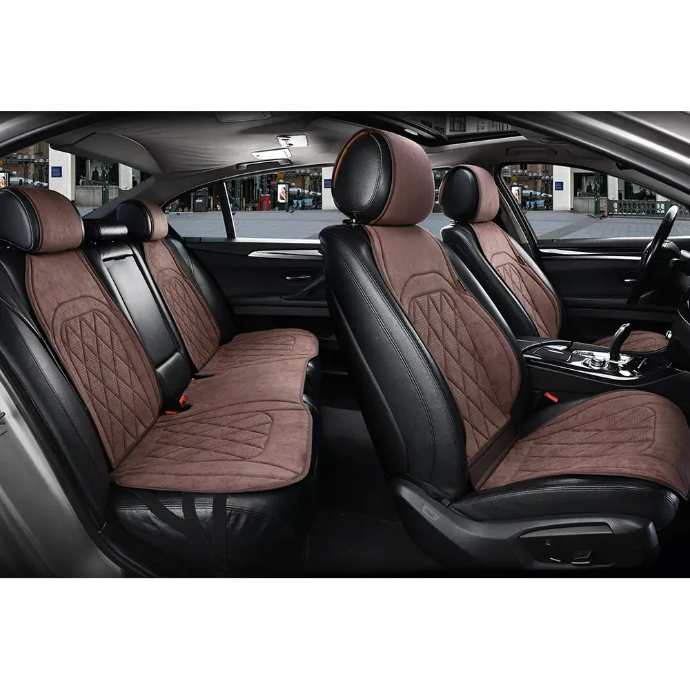 Накидки на сидіння алькантара Коричневі Повний комплект Elegant 700 715