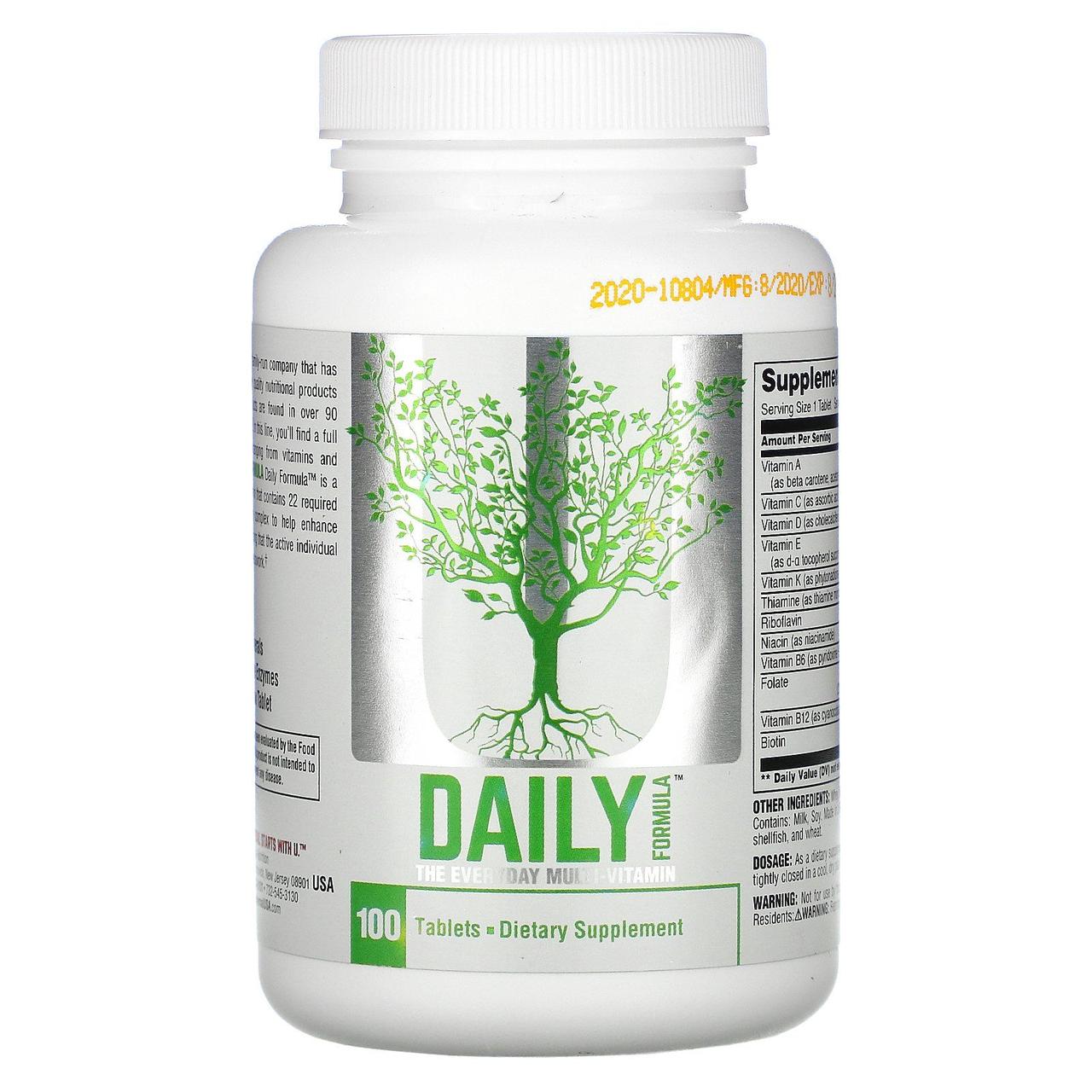 Мультивітамін для приймання щодня Universal Nutrition (Daily Formula) 100 таблеток BX596