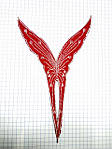 Червоний метелик аплікація клейова вишивка на тканинній основі вишивка сріблом клеїться праскою , фото 4