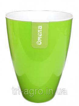 Вазон самозволожуючий Глянець 15см+ вставка, зелений