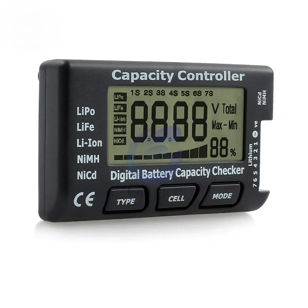 Тестер акумуляторів CellMeter 7 NiCd NiMH LiPo LiFe Li-ion індикатор ємності детектор напруги, фото 1