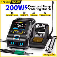 FNIRSI DWS-200 (set3) – паяльна станція, потужність 200Вт, до 450°C, з тримачем F210, + 3 жала типу C210, фото 3