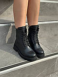 Черевики жіночі шкіряні чорні демісезонні, фото 2