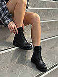 Черевики жіночі шкіряні чорні демісезонні, фото 4