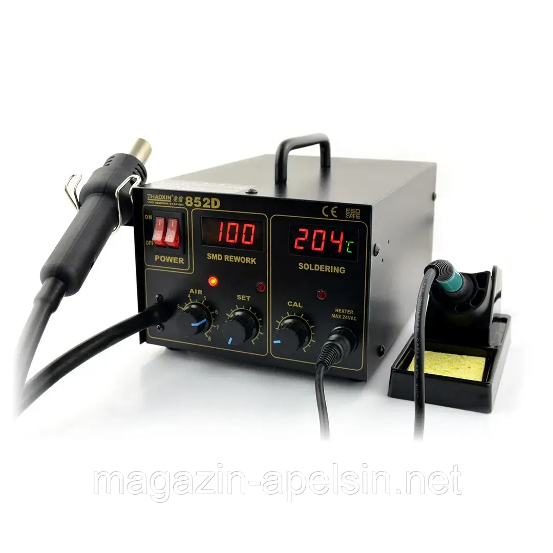 Паяльна станція 2в1 з компресором і гарячим повітрям Zhaoxin 852D - 330 Вт