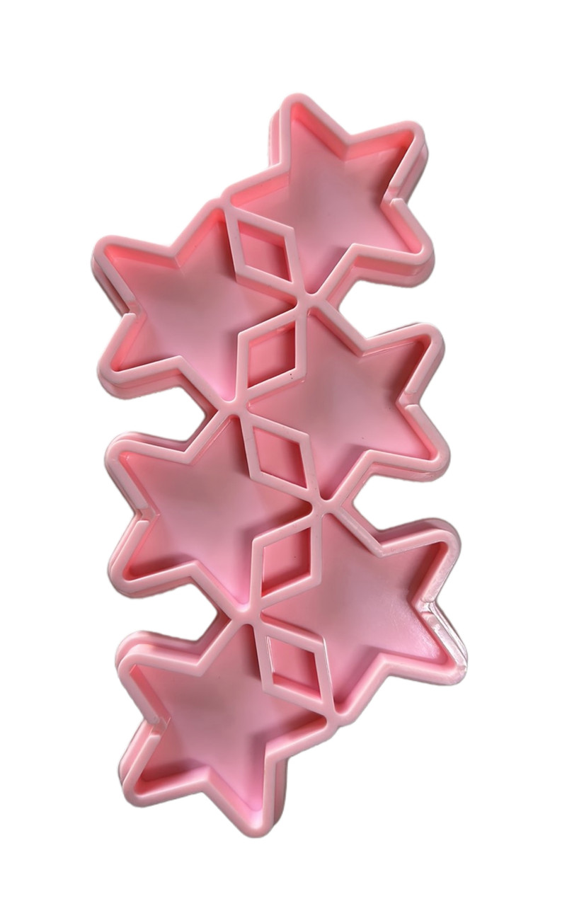 Форма силіконова для льодяників Зірки із 6 шт рожева, фото 1