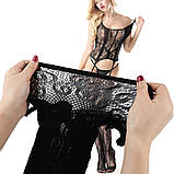 Еротичний боді-комбінезон з панчохами - чорний розмір (ZYM2102), фото 5