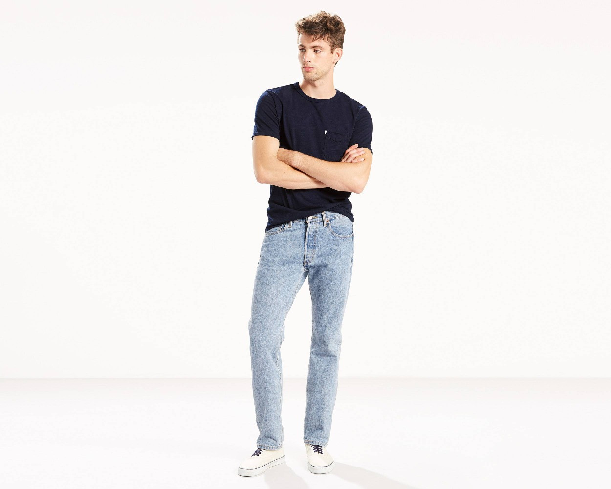 Чоловічі джинси Levi's 501 Original Fit - Light Stonewash W29 L32 Блакитний (005010134)