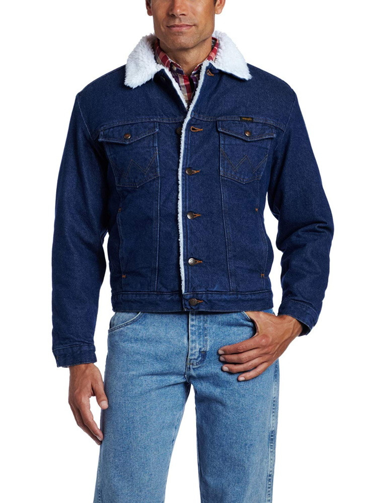 Тепла джинсова куртка Wrangler на підкладці – Denim M (74255PW)