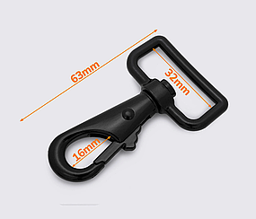 Карабін металевий 32 мм чорний матовий