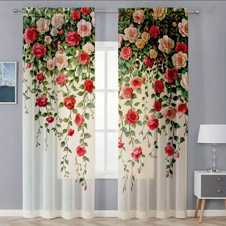 Гардини (тюль) з 3D принтами