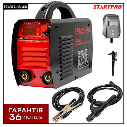 Інверторний зварювальний апарат Start Pro SPI-280 Зварювальний струм 20 - 280 А Діаметр електрода 1.6 - 5 мм, фото 1