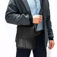 Сумка Чоловіча Планшет шкіра BRETTON 3387-4 black.Музькі сумки-планшети гуртом і в роздріб в Україні., фото 4