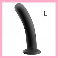 Гладкий фаллоїмітатор для страпону, Силіконовий фалос-страпон 17 см, Дилдо чорного кольору, Інтимні іграшки