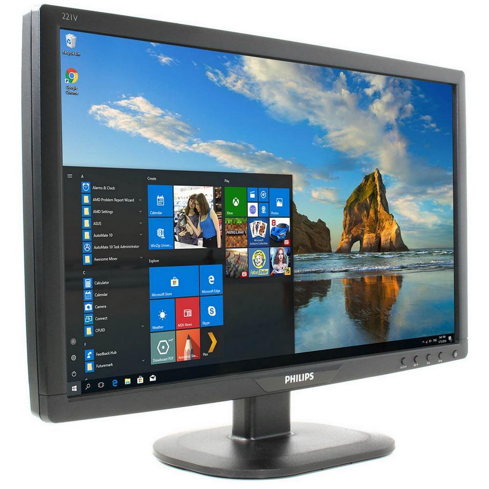 Монітор 22" FullHD 1920*1080 TN Philips 221V2SB VGA DVI чорний бв A- Гар.12міс!