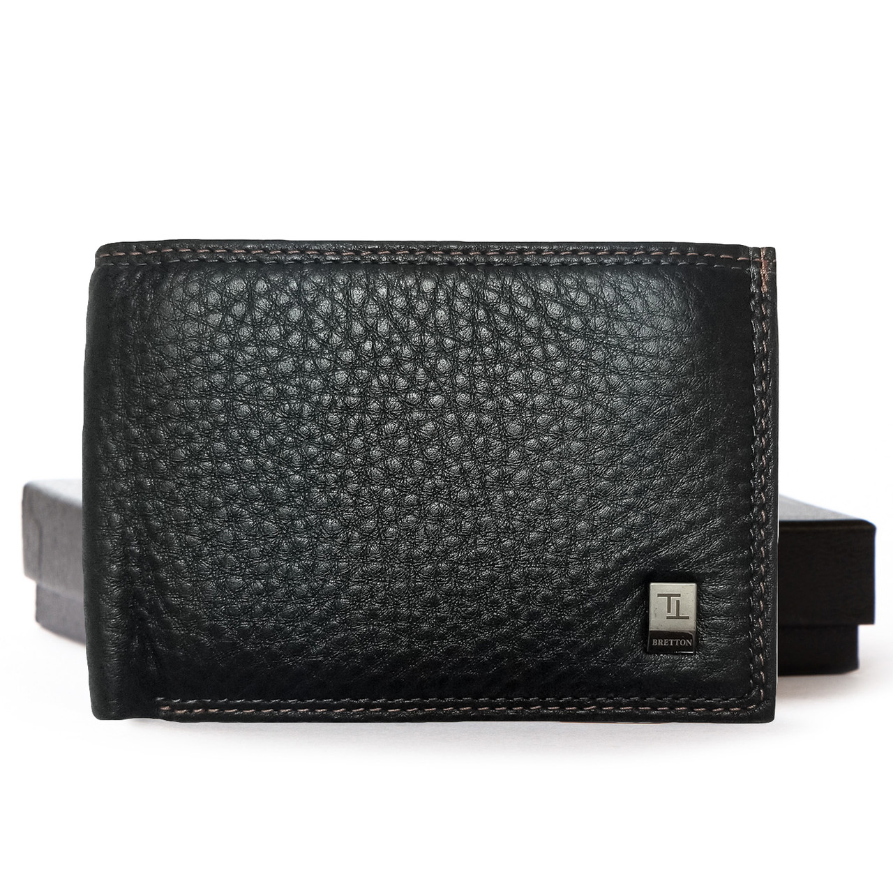 Чоловіче шкіряне портмоне BRETTON 168-R24C black.Купити чоловічі гаманці trandbags.com.ua