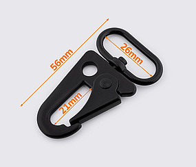 Карабін металевий 26 мм чорний матовий