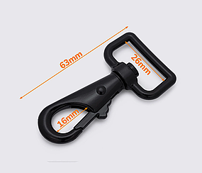 Карабін металевий 26 мм чорний матовий