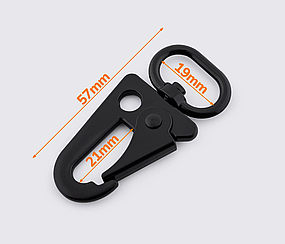 Карабін металевий 19 мм чорний матовий