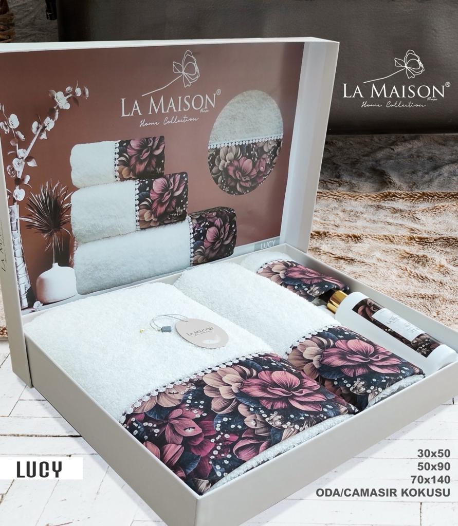 Подарунковий набір рушників La Maison, 3 шт. з ароматом Lucy, фото 1