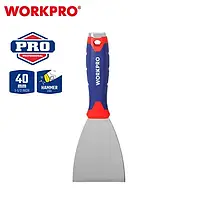 Шпатель ударний 80 мм неіржавка сталь м'яка ручка Workpro PRO WP321011