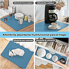 Суперпоглинальний килимок нековзний для сушіння посуду суперабсорбувальний 49*39 см Blue, фото 3