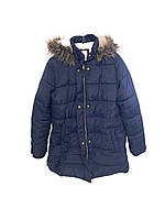 Marks & Spencer Синє зимове стьобане пальто з капюшоном на дівчинку 9 -10 років 140 146 см